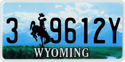 WY license plate 39612Y