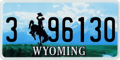 WY license plate 396130