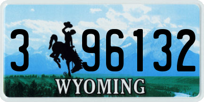 WY license plate 396132