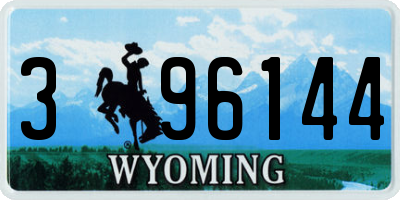 WY license plate 396144