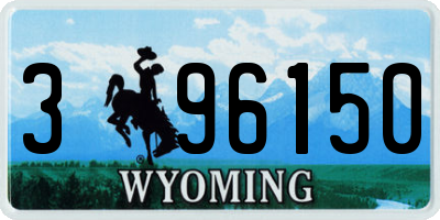 WY license plate 396150