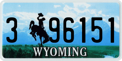 WY license plate 396151