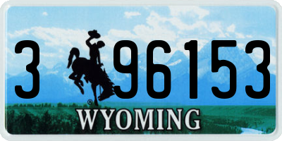 WY license plate 396153