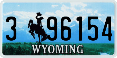 WY license plate 396154