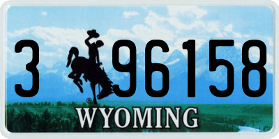 WY license plate 396158