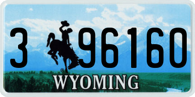 WY license plate 396160