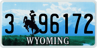 WY license plate 396172