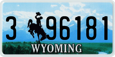 WY license plate 396181