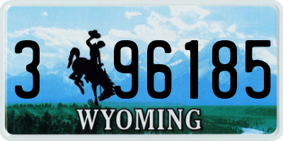 WY license plate 396185