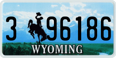 WY license plate 396186