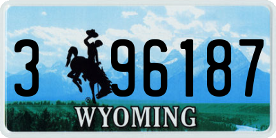 WY license plate 396187