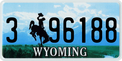 WY license plate 396188