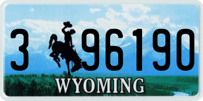 WY license plate 396190