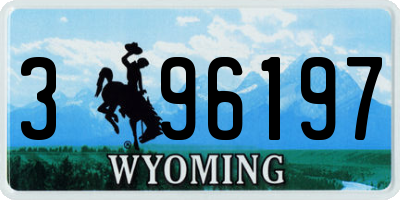 WY license plate 396197