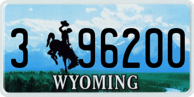 WY license plate 396200