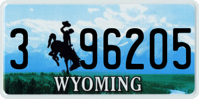 WY license plate 396205