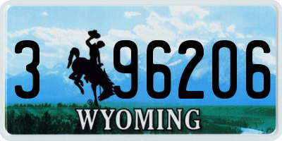 WY license plate 396206