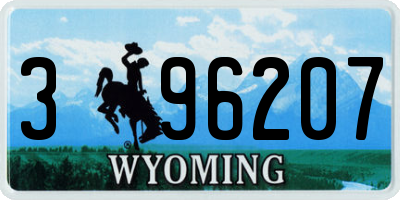 WY license plate 396207