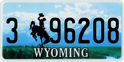 WY license plate 396208