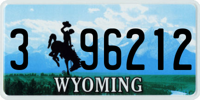 WY license plate 396212
