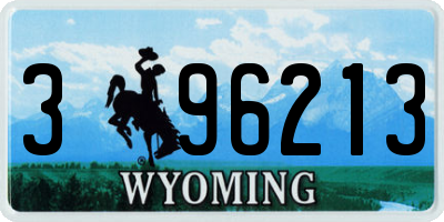 WY license plate 396213