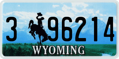 WY license plate 396214