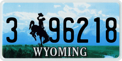 WY license plate 396218
