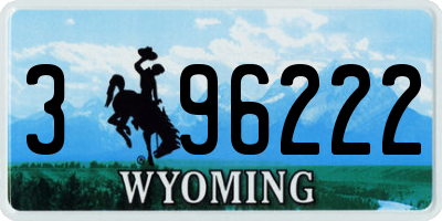 WY license plate 396222