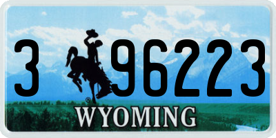 WY license plate 396223