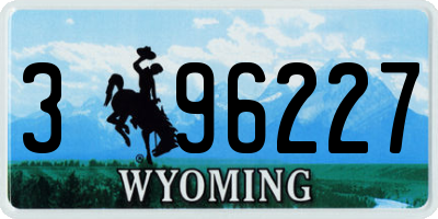 WY license plate 396227