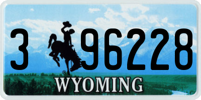 WY license plate 396228