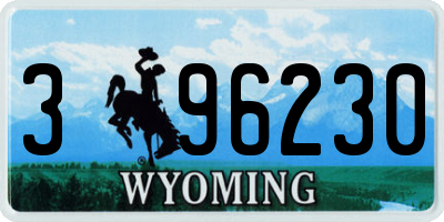 WY license plate 396230