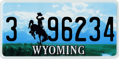 WY license plate 396234