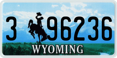 WY license plate 396236