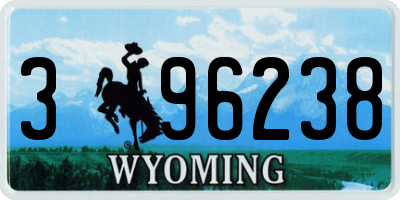 WY license plate 396238