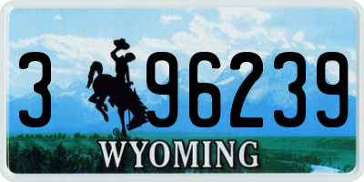 WY license plate 396239
