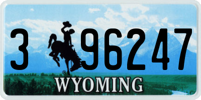 WY license plate 396247