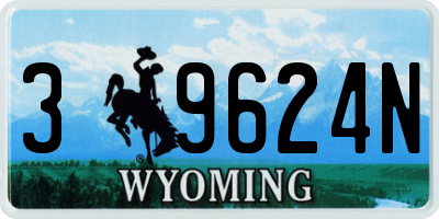 WY license plate 39624N