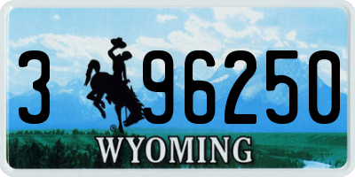 WY license plate 396250