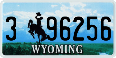 WY license plate 396256