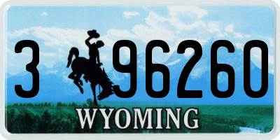 WY license plate 396260