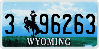 WY license plate 396263