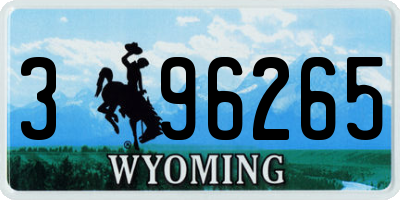 WY license plate 396265