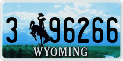 WY license plate 396266