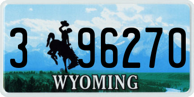 WY license plate 396270