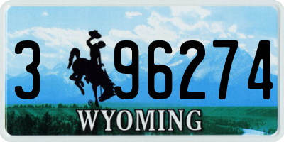 WY license plate 396274