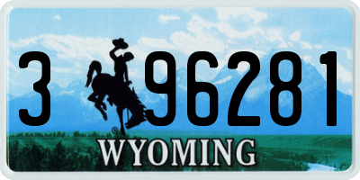 WY license plate 396281