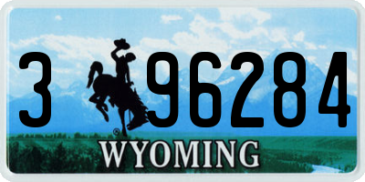 WY license plate 396284