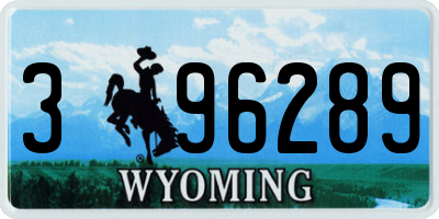 WY license plate 396289