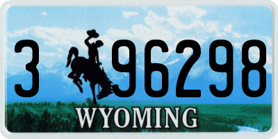 WY license plate 396298